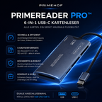 PrimeReader Pro™ 6-in-1 USB-C Kartenleser für SD MicroSD CF Karten