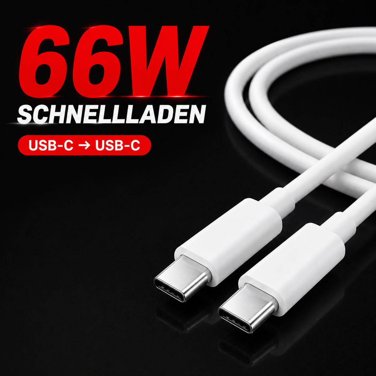 PrimeFlex 66™ USB-C Schnellladekabel 66W – 1 m Silikon
