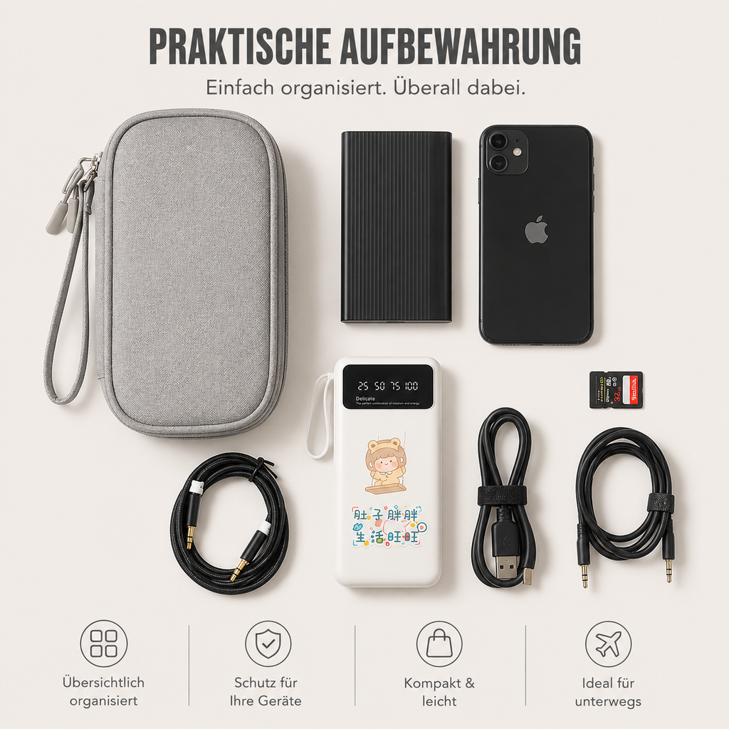 PrimeCarry™ Kabel Organizer Tasche für Reise & Technikzubehör