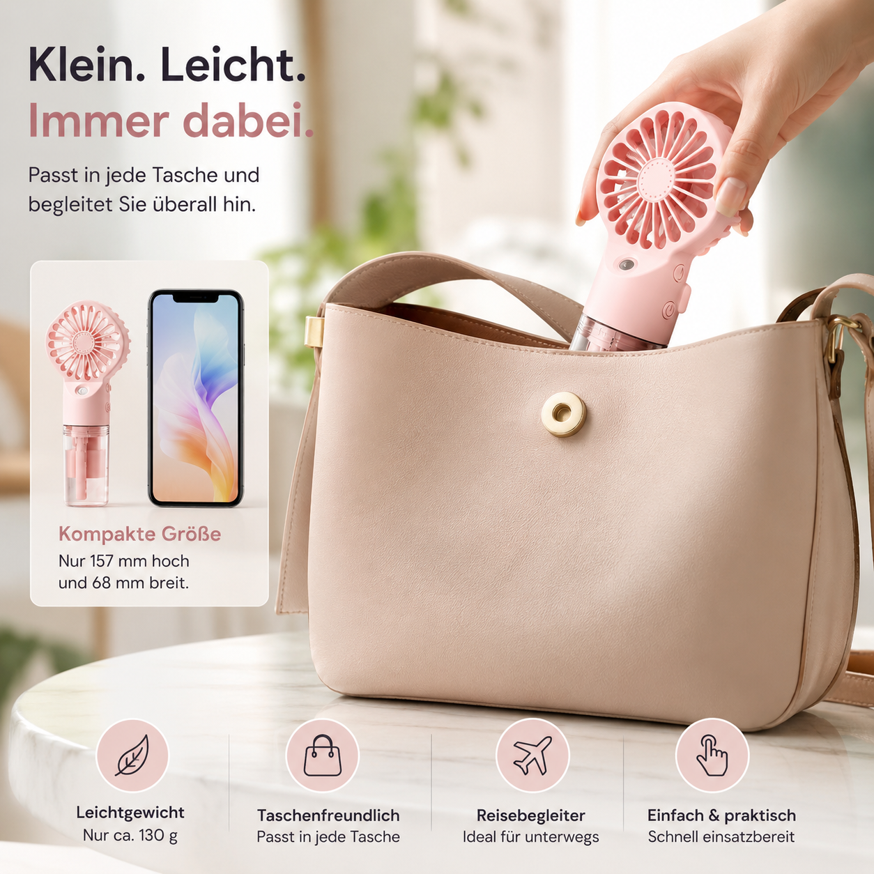 PrimeBreeze™ Tragbarer USB Handventilator mit Wasserkühlung