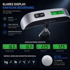 PrimeScale™ Digitale Kofferwaage mit LCD-Display bis 50 kg