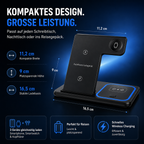 PrimeDock™ 3-in-1 Wireless Ladestation für Smartphone, Smartwatch & Kopfhörer