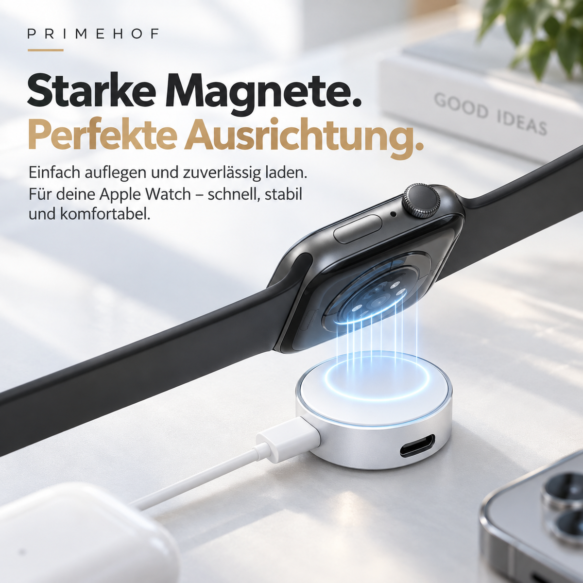 PrimeWatch Go™ – Magnetisches Ladegerät für Apple Watch
