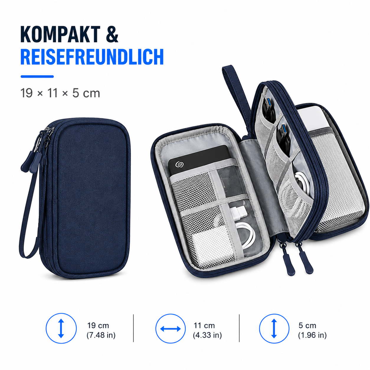 PrimeCarry™ Kabel Organizer Tasche für Reise & Technikzubehör