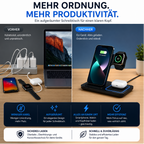 PrimeDock™ 3-in-1 Wireless Ladestation für Smartphone, Smartwatch & Kopfhörer