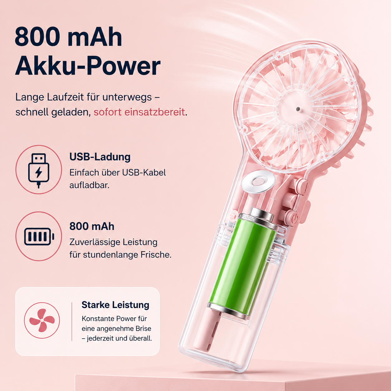 PrimeBreeze™ Tragbarer USB Handventilator mit Wasserkühlung