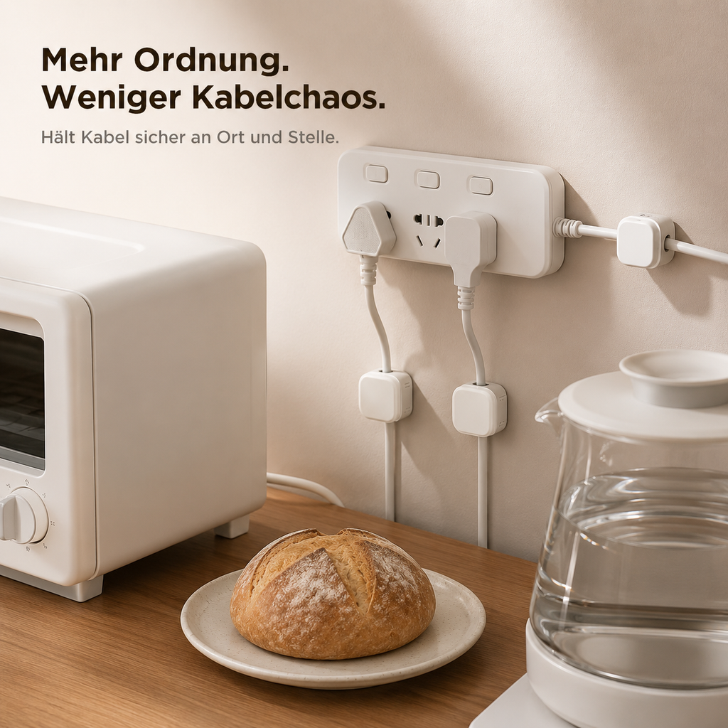PrimeClip™ Kabelhalter Selbstklebend für Schreibtisch & Zuhause