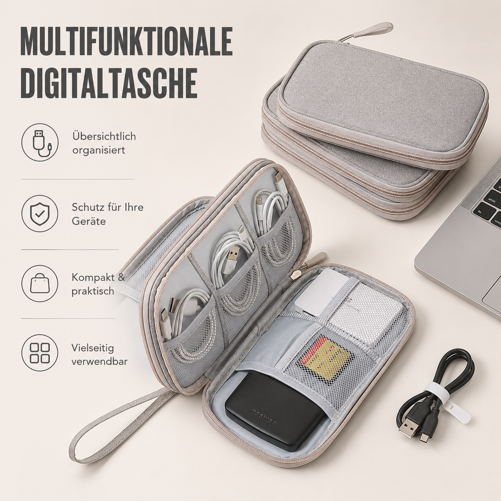 PrimeCarry™ Kabel Organizer Tasche für Reise & Technikzubehör