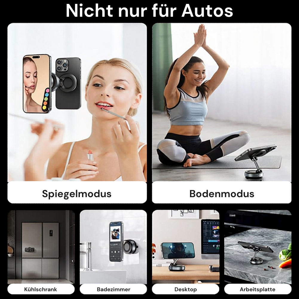 PrimeMount Pro™ Magnetischer Handyhalter mit Vakuumsaugnapf