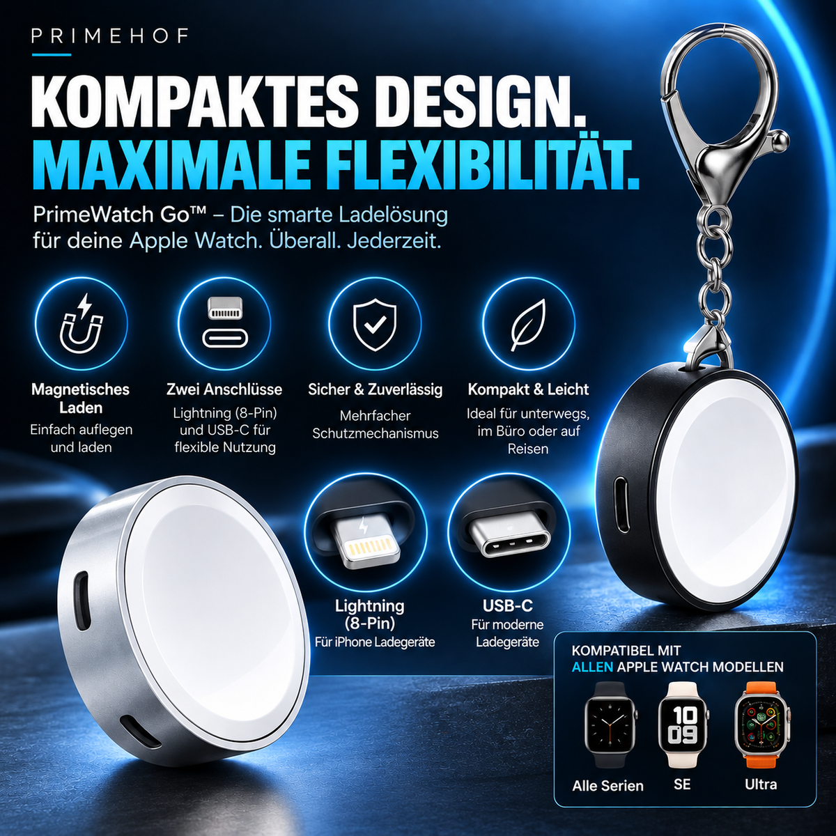 PrimeWatch Go™ – Magnetisches Ladegerät für Apple Watch