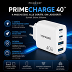 PrimeCharge 40™ USB-C Schnellladegerät mit 4 Anschlüssen