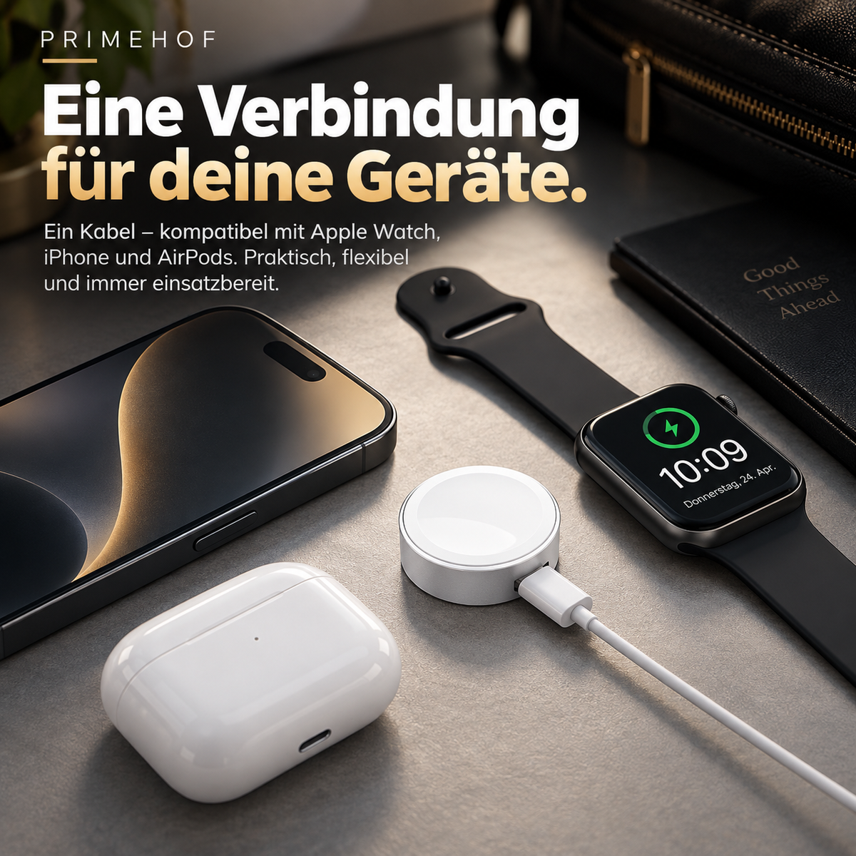 PrimeWatch Go™ – Magnetisches Ladegerät für Apple Watch