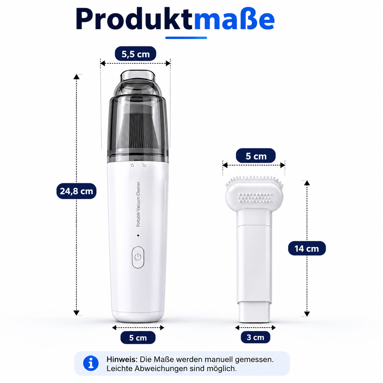 PrimeVac Go™ Mini Akku-Handstaubsauger für Auto & Zuhause