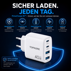 PrimeCharge 40™ USB-C Schnellladegerät mit 4 Anschlüssen