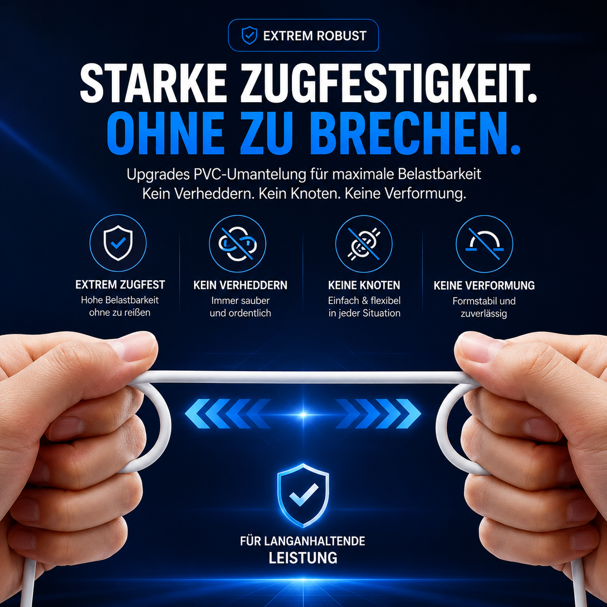 PrimeFlex 66™ USB-C Schnellladekabel 66W – 1 m Silikon
