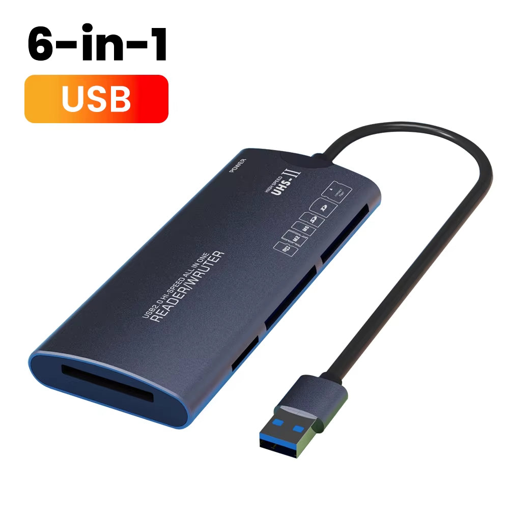PrimeReader Pro™ 6-in-1 USB-C Kartenleser für SD MicroSD CF Karten