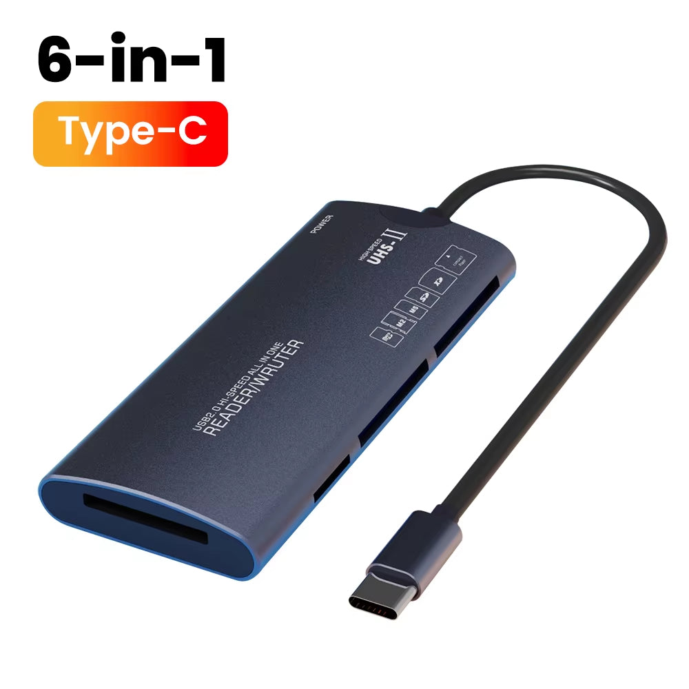 PrimeReader Pro™ 6-in-1 USB-C Kartenleser für SD MicroSD CF Karten