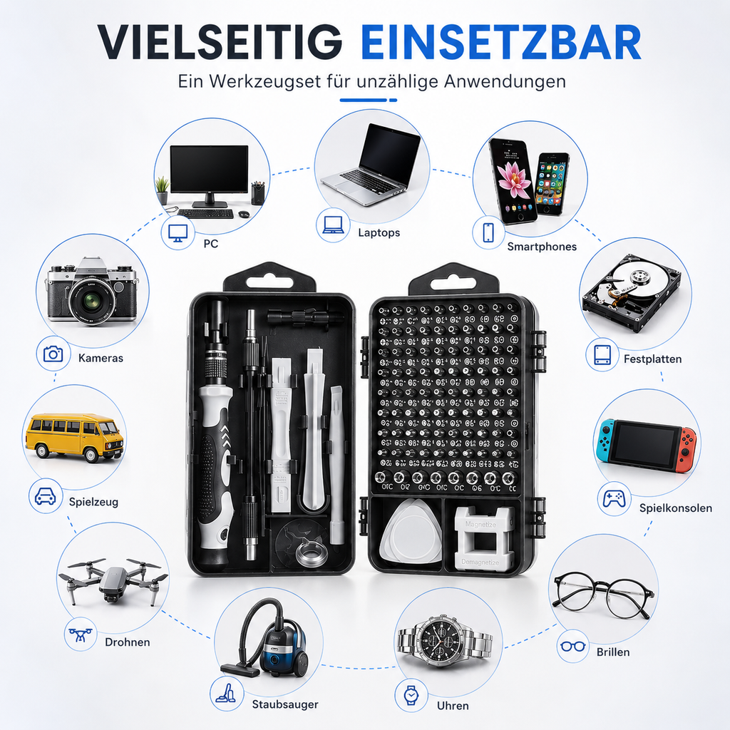 PrimeFix Pro™ 115 Präzisions-Schraubendreher Set für Elektronik