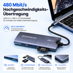 PrimeReader Pro™ 6-in-1 USB-C Kartenleser für SD MicroSD CF Karten
